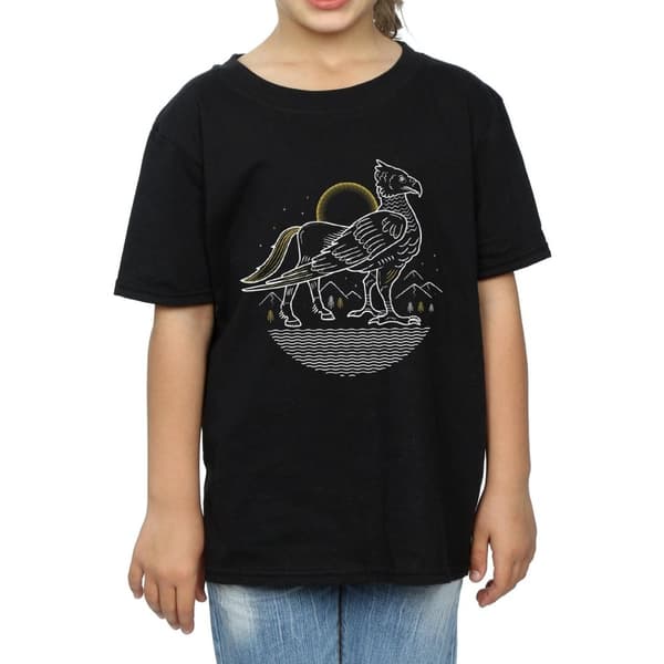 Harry Potter Girls Buckbeak Line Art Cotton T-Shirt