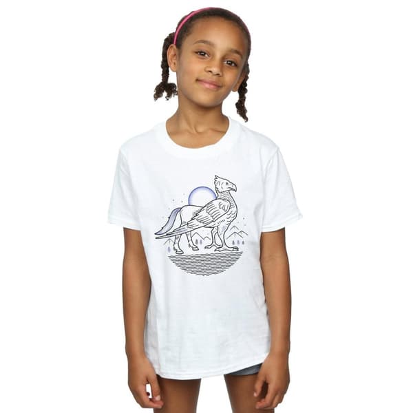 Harry Potter Girls Buckbeak Line Art Cotton T-Shirt
