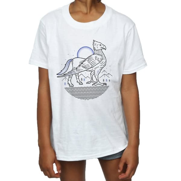 Harry Potter Girls Buckbeak Line Art Cotton T-Shirt