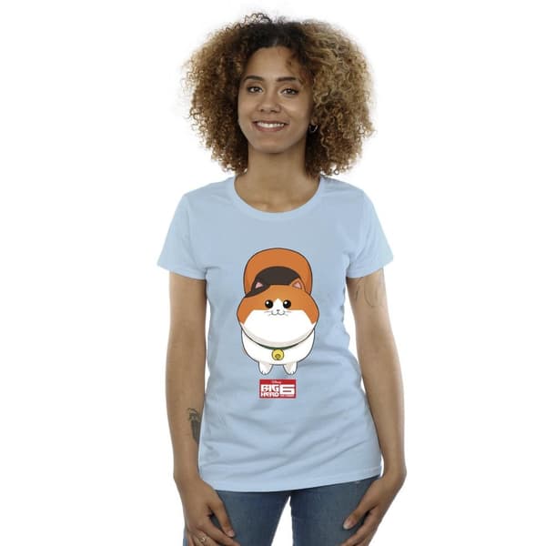Disney Dam/Tjej Big Hero 6 Baymax Kitten Face T-shirt i bomull