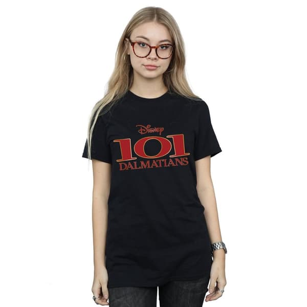 Disney Womens/Ladies 101 Dalmatians Logo Cotton Boyfriend T-Shirt