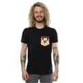 Miniatyrbillede 2 af 5: Looney Tunes Mens Tasmanian Devil Face Faux Pocket T-Shirt