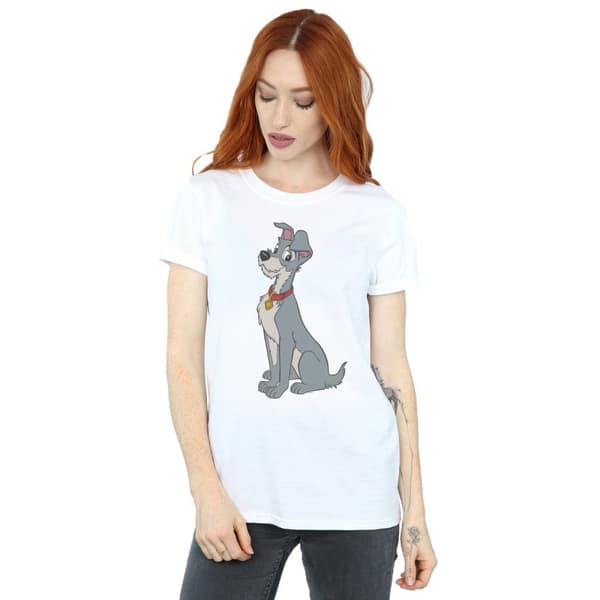 Disney Womens/Ladies Lady And The Tramp Spaghetti Heart Cotton Boyfriend T-Shirt