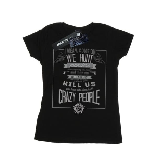 Supernatural Womens/Ladies Crazy People Cotton T-Shirt
