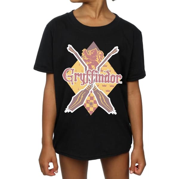 Harry Potter Girls Gryffindor Lozenge Cotton T-Shirt