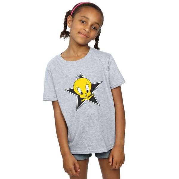 Looney Tunes Girls Tweety Pie Star Cotton T-Shirt