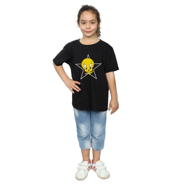 Looney Tunes Girls Tweety Pie Star Cotton T-Shirt