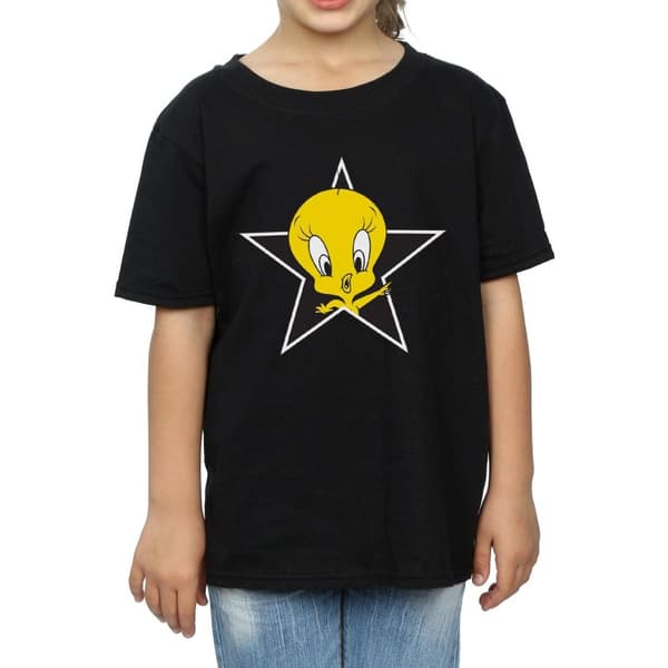 Looney Tunes Girls Tweety Pie Star Cotton T-Shirt