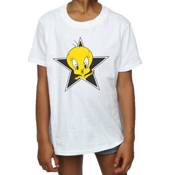 Looney Tunes Girls Tweety Pie Star Cotton T-Shirt