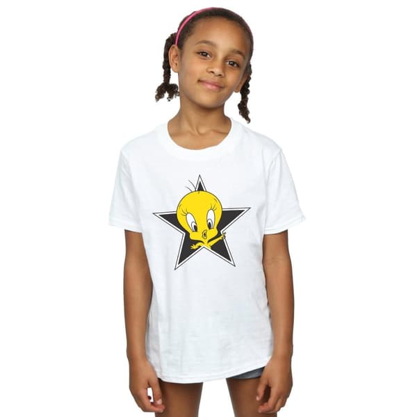 Looney Tunes Girls Tweety Pie Star Cotton T-Shirt