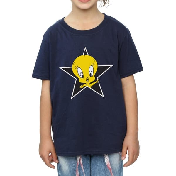 Looney Tunes Girls Tweety Pie Star Cotton T-Shirt