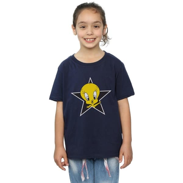 Looney Tunes Girls Tweety Pie Star Cotton T-Shirt