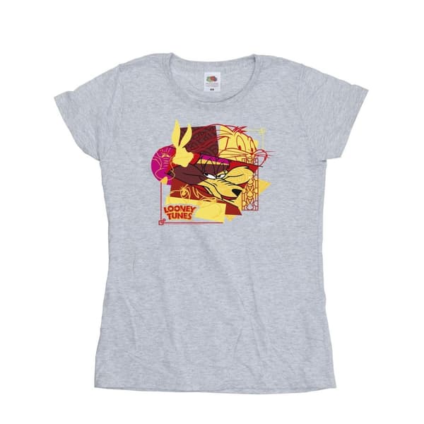 Looney Tunes Dam/Tjej Wile E Coyote Bugs Rabbit Nyår T-shirt i bomull