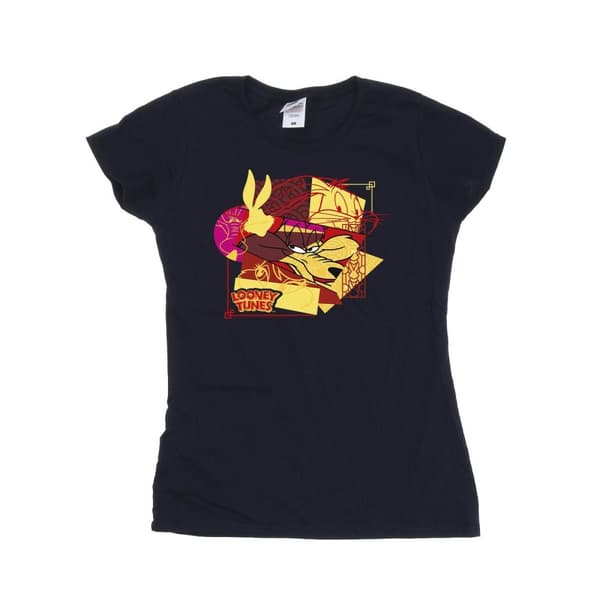 Looney Tunes Dam/Tjej Wile E Coyote Bugs Rabbit Nyår T-shirt i bomull