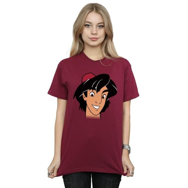 Disney Dam/Tjej Aladdin Headshot Boyfriend T-shirt i bomull