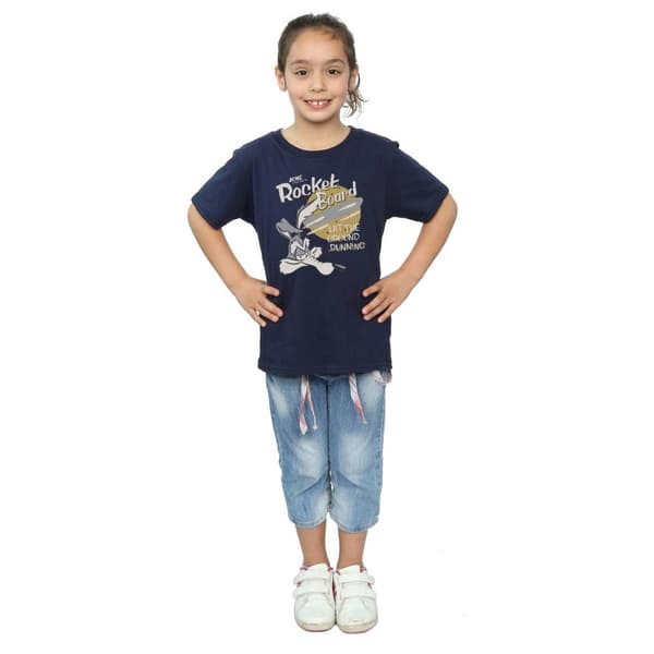 Looney Tunes Wile E Coyote Rocket Board T-shirt i bomull för flickor
