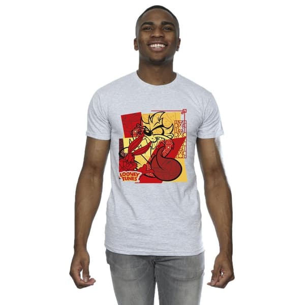 Looney Tunes Mens Taz Bugs Rabbit New Year T-Shirt
