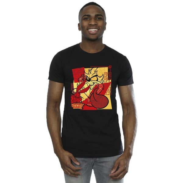 Looney Tunes Mens Taz Bugs Rabbit New Year T-Shirt