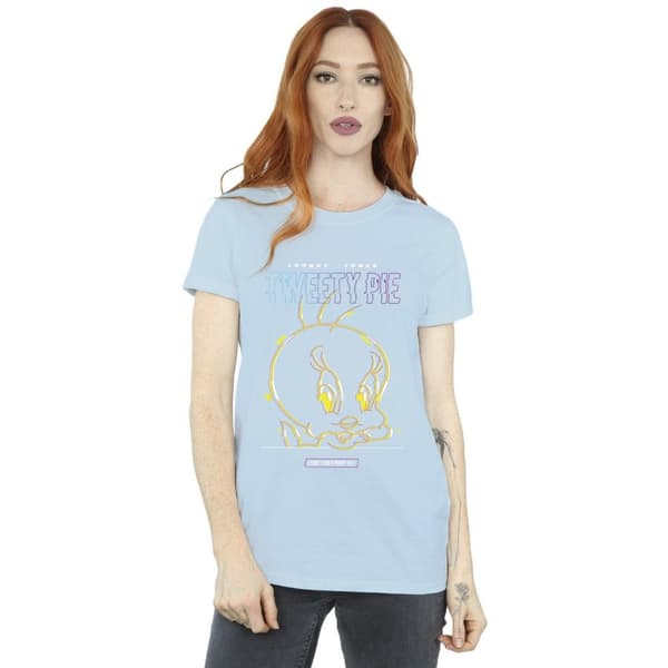 Looney Tunes Womens/Ladies Tweety Glitch Cotton Boyfriend T-Shirt