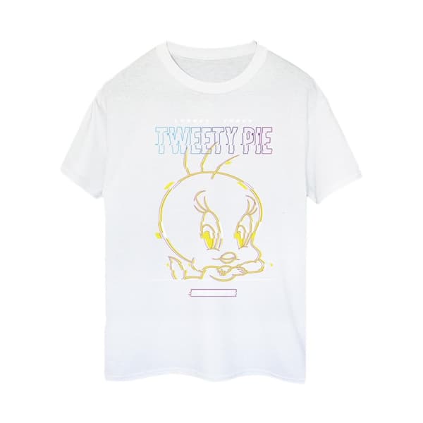 Looney Tunes Womens/Ladies Tweety Glitch Cotton Boyfriend T-Shirt