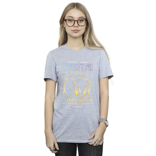 Looney Tunes Womens/Ladies Tweety Glitch Cotton Boyfriend T-Shirt