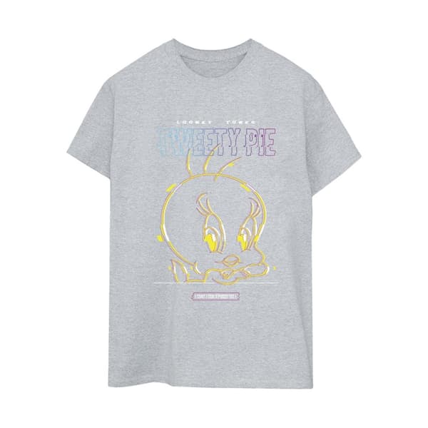 Looney Tunes Womens/Ladies Tweety Glitch Cotton Boyfriend T-Shirt