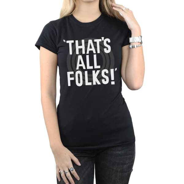 Looney Tunes Womens/Ladies That´s All Folks Text Cotton T-Shirt