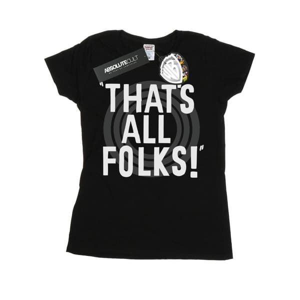 Looney Tunes Womens/Ladies That´s All Folks Text Cotton T-Shirt