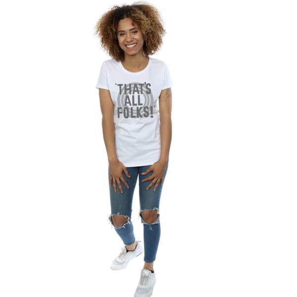 Looney Tunes Womens/Ladies That´s All Folks Text Cotton T-Shirt