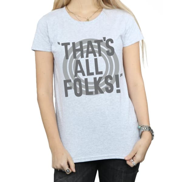 Looney Tunes Dam/Tjej That´s All Folks Text Bomulls-T-shirt