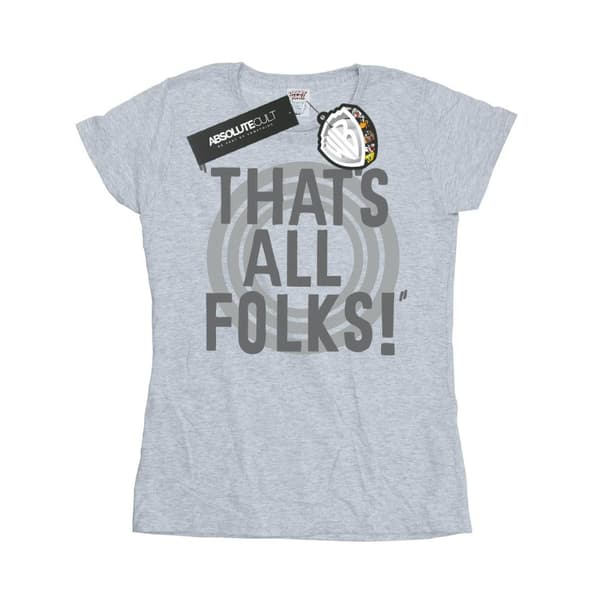 Looney Tunes Dam/Tjej That´s All Folks Text Bomulls-T-shirt