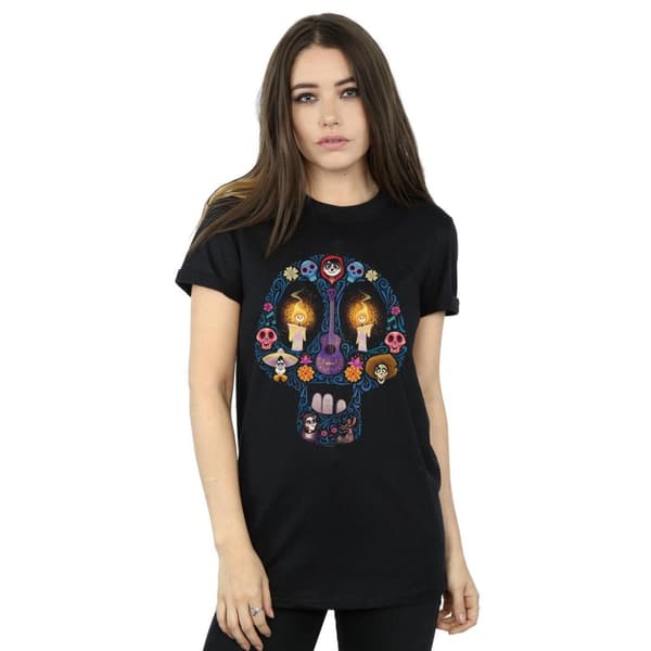 Disney Womens/Ladies Coco Candle Skull Cotton Boyfriend T-Shirt