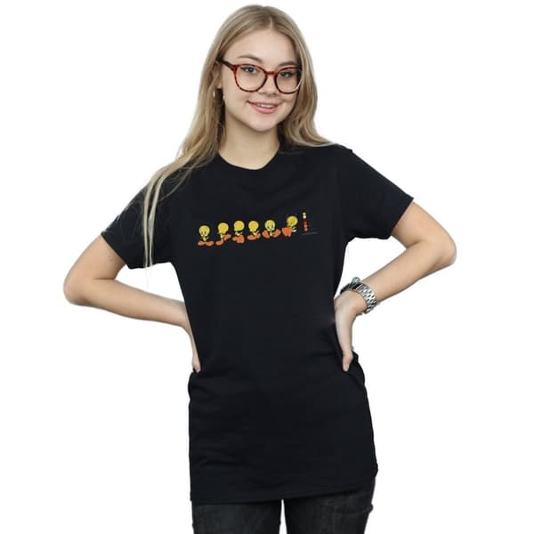Looney Tunes Dam/Tjej Tweety Pie Färgkod Bomull Boyfriend T-shirt
