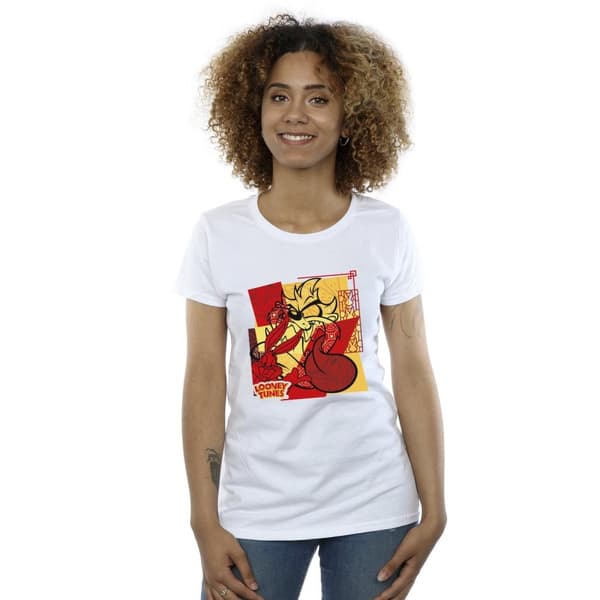 Looney Tunes Dam/Tjej Taz Bugs Rabbit Nyår T-shirt i bomull