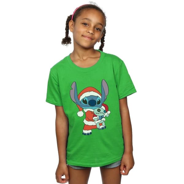 Disney Lilo And Stitch Stitch Christmas T-shirt i bomull för flickor
