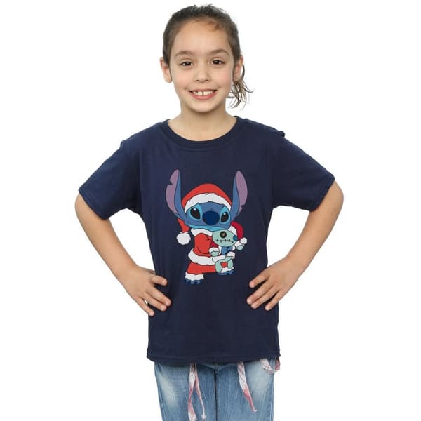 Disney Lilo And Stitch Stitch Christmas T-shirt i bomull för flickor