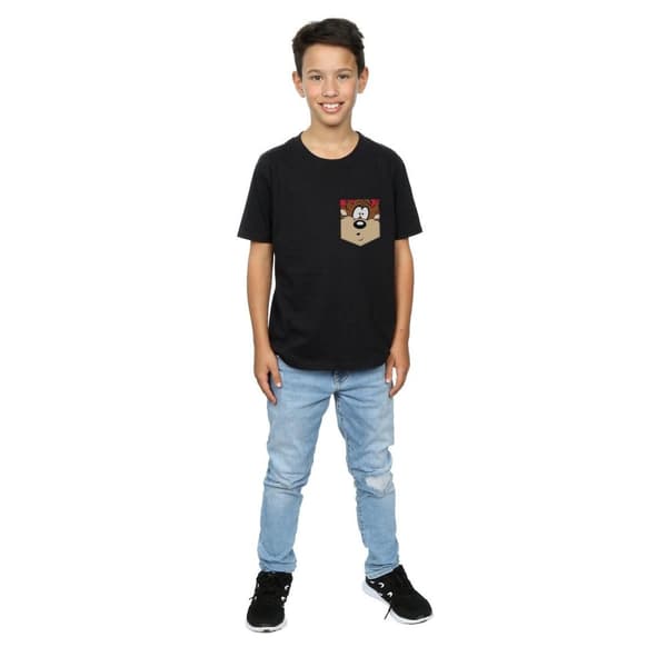 Looney Tunes Tasmansk djävul - t-shirt med fuskficka för pojkar