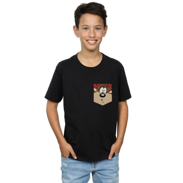 Looney Tunes Tasmansk djävul - t-shirt med fuskficka för pojkar