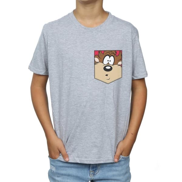 Looney Tunes Tasmansk djävul - t-shirt med fuskficka för pojkar
