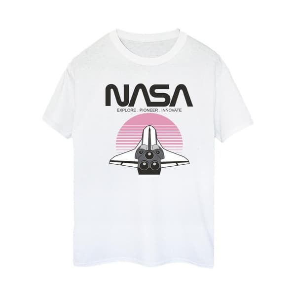 NASA Womens/Ladies Space Shuttle Sunset Cotton Boyfriend T-Shirt