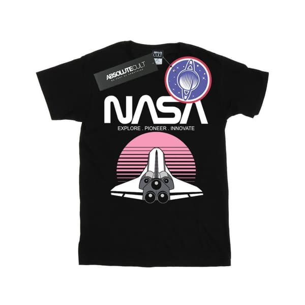 NASA Womens/Ladies Space Shuttle Sunset Cotton Boyfriend T-Shirt