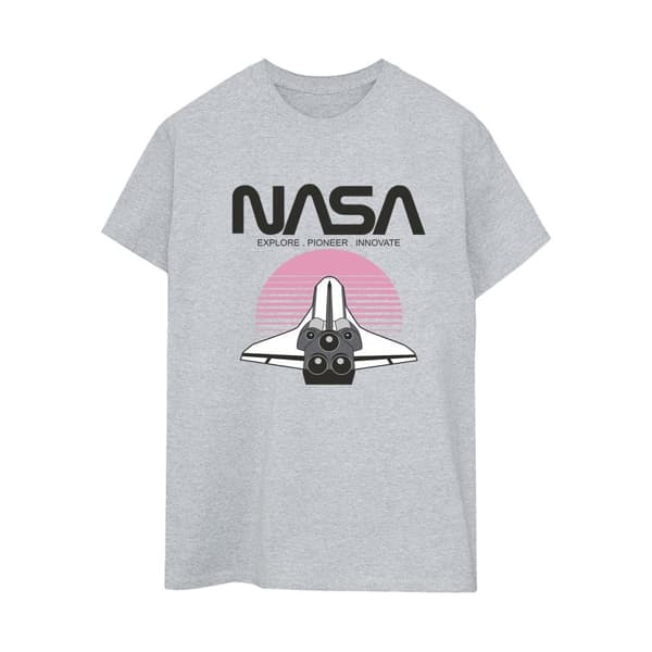 NASA Womens/Ladies Space Shuttle Sunset Cotton Boyfriend T-Shirt