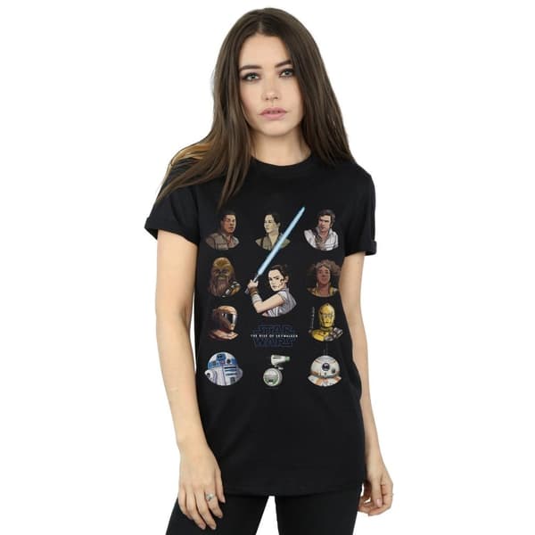 Star Wars The Rise Of Skywalker Womens/Ladies Resistance Character Line Up Cotton Boyfriend T-Shirt