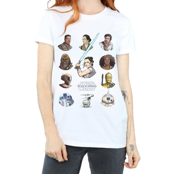 Star Wars The Rise Of Skywalker Womens/Ladies Resistance Character Line Up Cotton Boyfriend T-Shirt