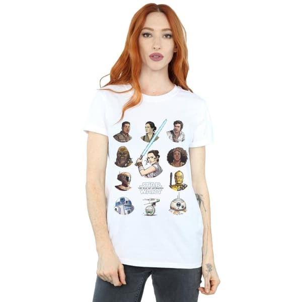 Star Wars The Rise Of Skywalker Womens/Ladies Resistance Character Line Up Cotton Boyfriend T-Shirt