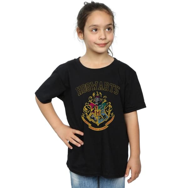 Harry Potter Girls Varsity Style Crest Cotton T-Shirt