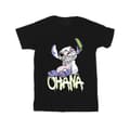 Miniatyrbild 1 av 3: Disney Lilo And Stitch Ohana Graffiti bomulls-T-shirt för flickor