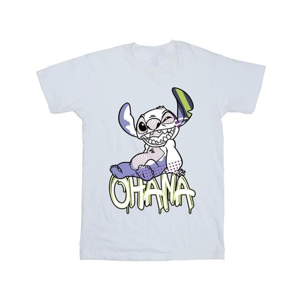 Disney Lilo And Stitch Ohana Graffiti bomulls-T-shirt för flickor