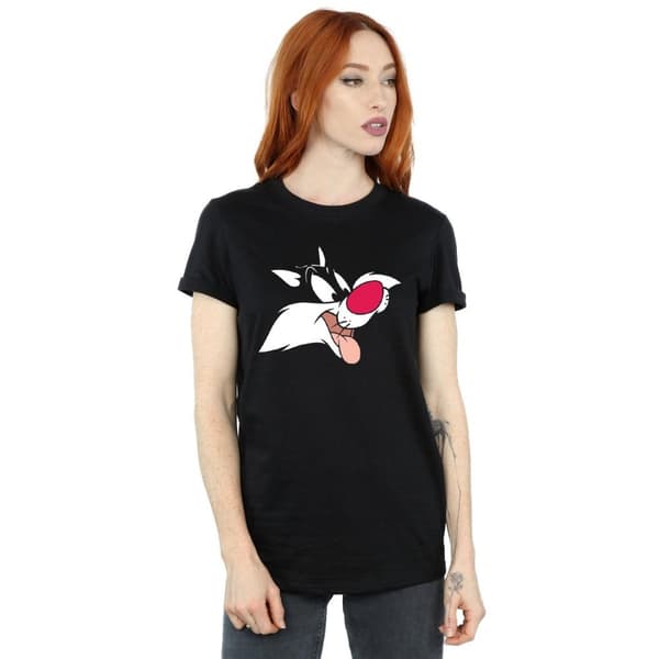 Looney Tunes Dam/dam Sylvester Face Boyfriend T-shirt i bomull