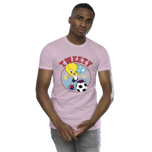 Looney Tunes Mens Tweety Football Circle T-Shirt